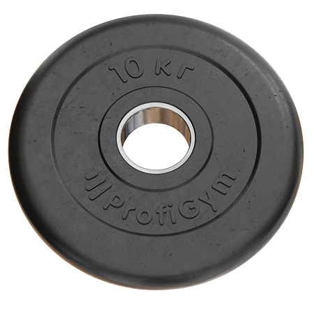 Тренировочный диск Profigym 10 кг - 51 мм черный
