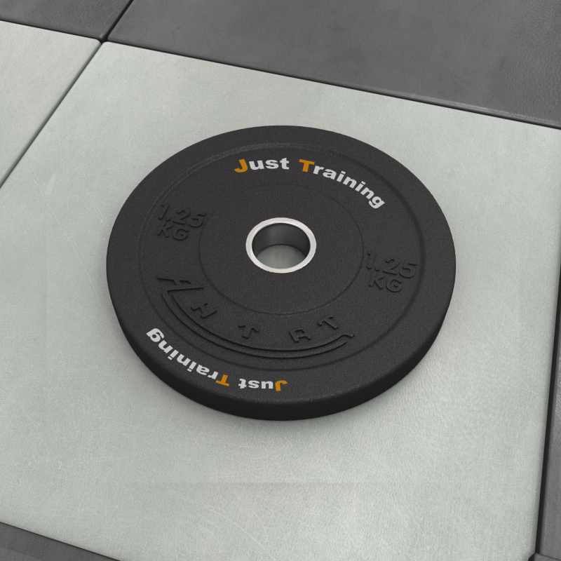 Черный диск 1,25 кг бамперный для кроссфита 